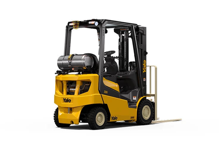 Angled side view of Yale GP30-40N ice pneumatic tire forklift