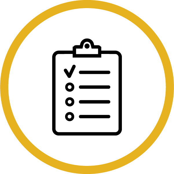 Checklist icon for rigorous testing