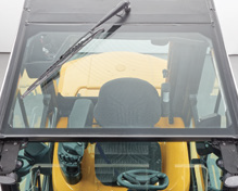Clear glass roof enhances lift truck operator visibility