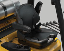 Flip up armrest helps Series N operators