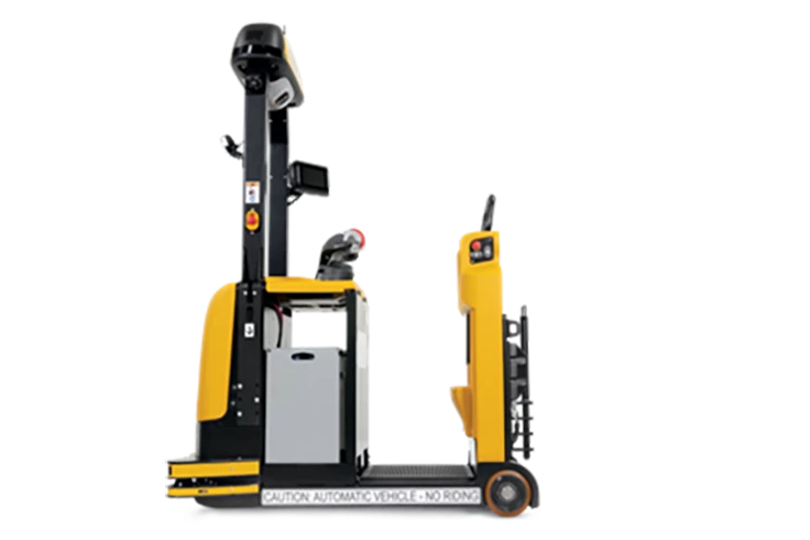 Side-view of Yale Relay automated tow tractor
