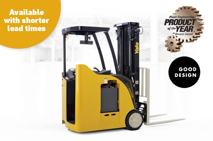 Award winner Yale Three-Wheel Stand up forklift