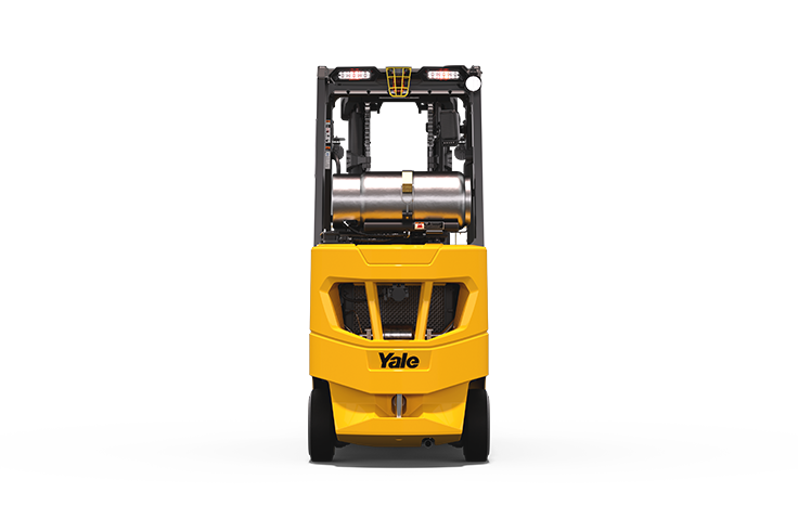ICE cushion tire forklift from the rear