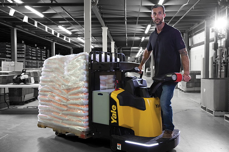 Yale electric pallet trucks come with the Smart Cruise Control that allows the operator to set truck speed and relax the throttle over long hauls, minimizing wrist/hand stress