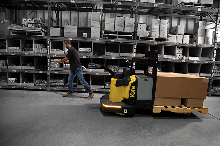 Yale electric pallet trucks reduce truck speed when cornering to enhance load stability